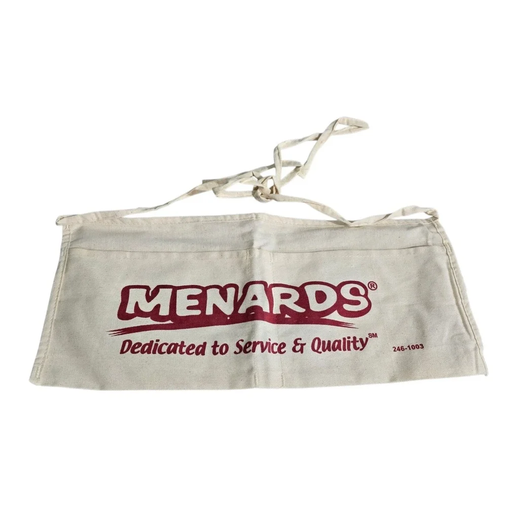 Menards Cotton Nail Apron Tan With Red Lettering Construction‎ Home Projects